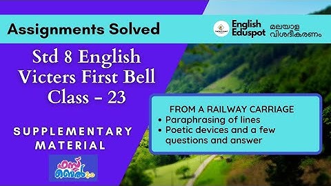 Std 8 English / Supplementary Video to Victers First Bell Class-23 / by English Eduspot