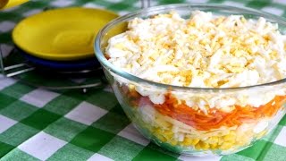 Салат с курицей и корейской морковкой