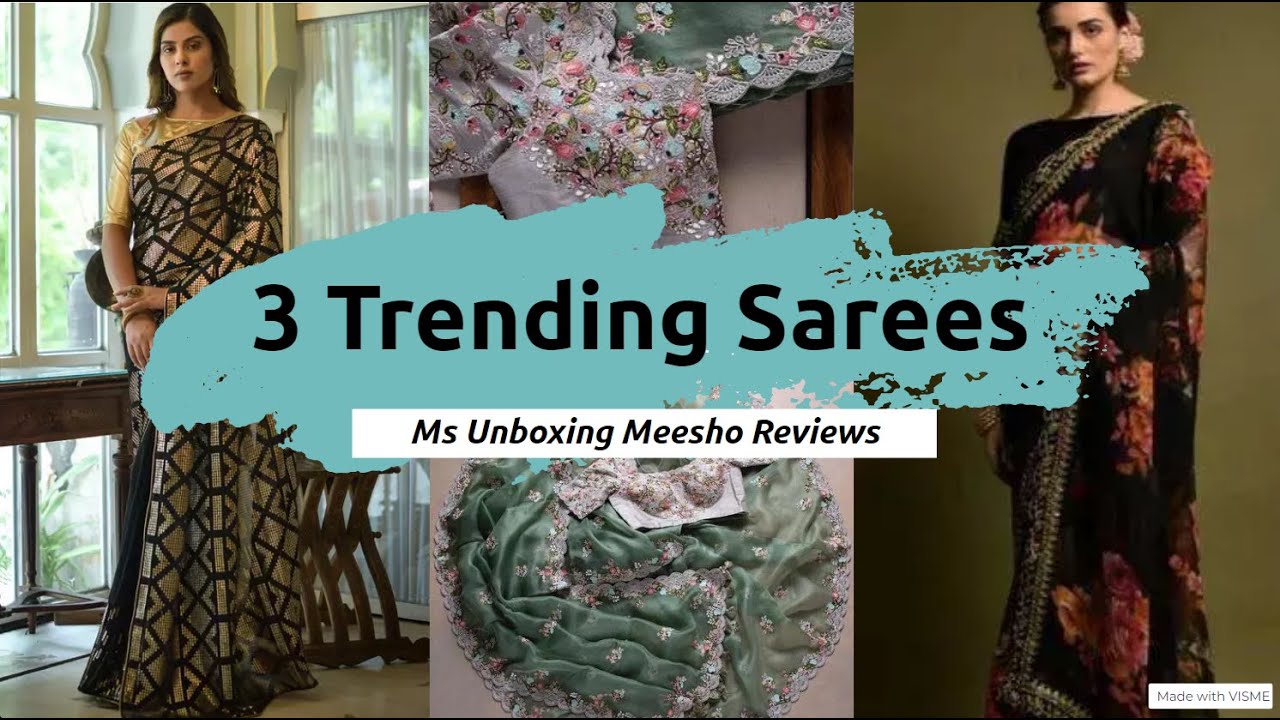 3 Beautiful and Trending Sarees on Meesho YouTube
