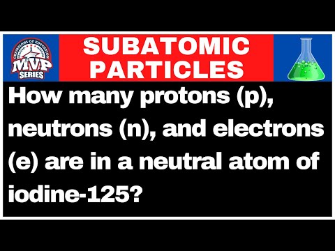 How many protons (p), neutrons (n), and electrons (e) are in a neutral atom of iodine-125?