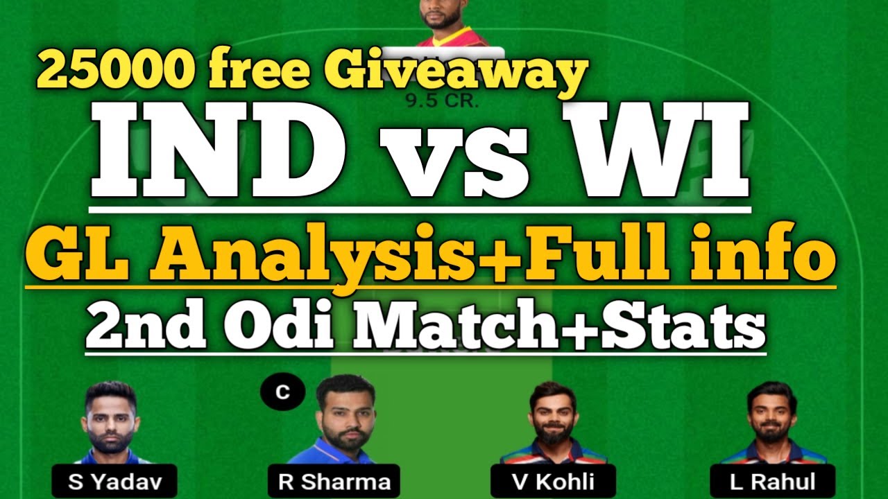 IND vs WI dream11 team today Match|ind vs wi odi match dream11 today team|today match