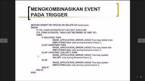 Teori 16 Database Trigger - Video Tutorial Basis Data Oracle