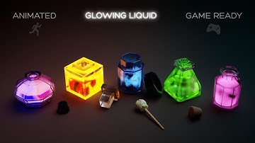 Animated Glowing Potions Set - Perpetual Liquid Motion Demo (Cycles & Eevee Optimized)