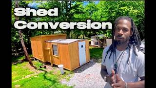 My Brother Built Two Tiny Houses!? | Shed Converted Into a DIY Tiny House On Family Land