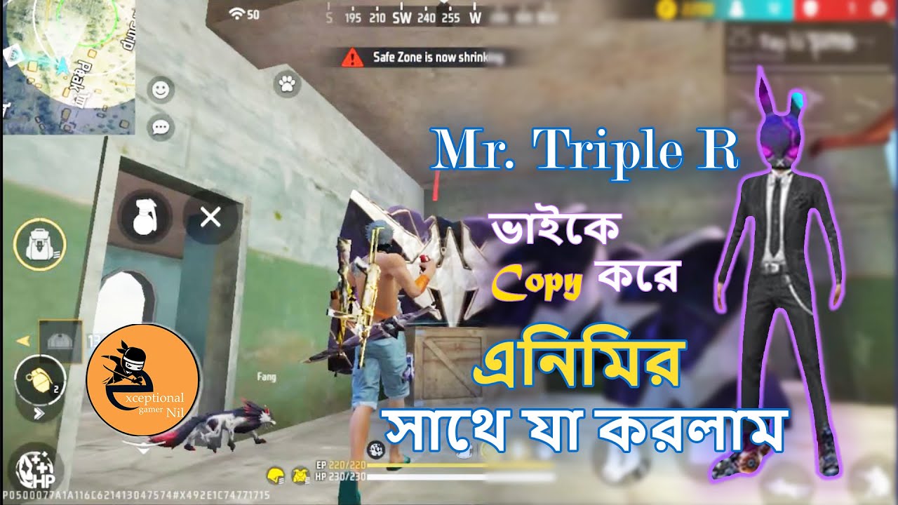 Mr. Triple R ভাইকে Copy করে এনিমির সাথে যা করলাম. #freefire # ...