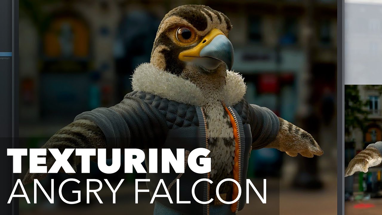 Texturing angry falcon