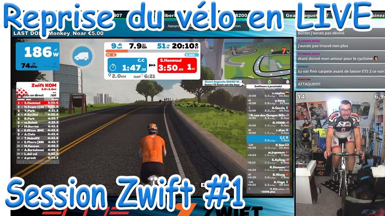 Zwift 1 Reprise Du V lo En Live Apr s 8ans Home Trainer Elite 