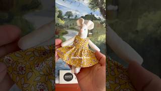 a sweet yellow floral dress for a mouse — sewing process