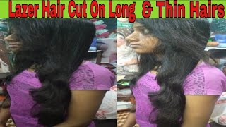 लम्बे और पतले बालों में Lazer Hair कटिंग कैसे करें || Lazer Cutting || Layer Cutting || Step Cutting