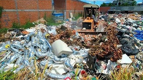 Amazing Next Step! Delete Garbage Dump Huge Size By Dozer D31p Clear, Pushing Trash Into​ Water