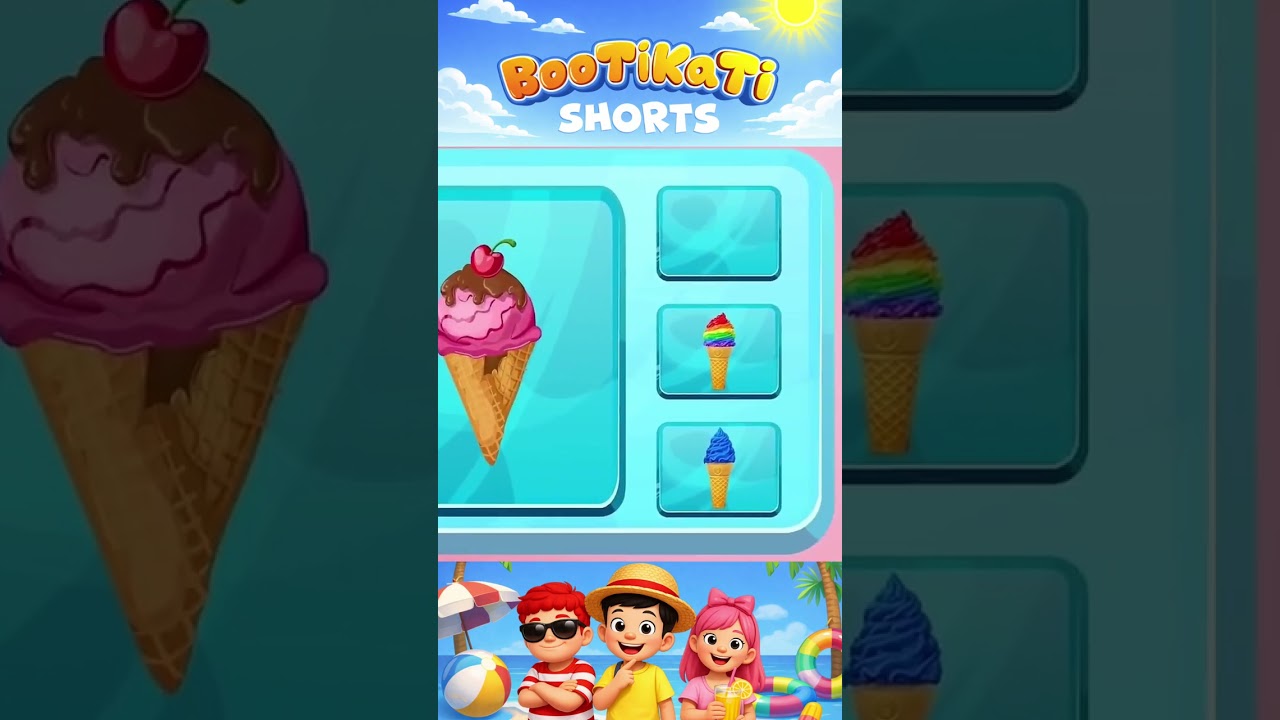 Ice Cream Song | Song For Kids With Bootikati Shorts | Nursery Rhymes For Toddlers #kidssongs