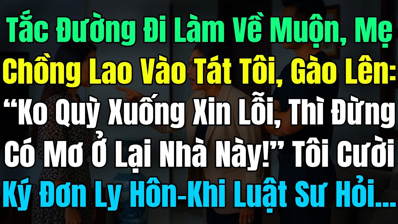 Tắc Đường Về Muộn, Mẹ Chồng Lao Vào Tát Tôi Gào Lên: “Ko Quỳ Xuống Xin Lỗi, Đừng Mơ Ở Lại Nhà Này!