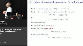 Shing-Tung Yau - Aspects of Calabi-Yau variety and SCFTs in various dimensions screenshot 4