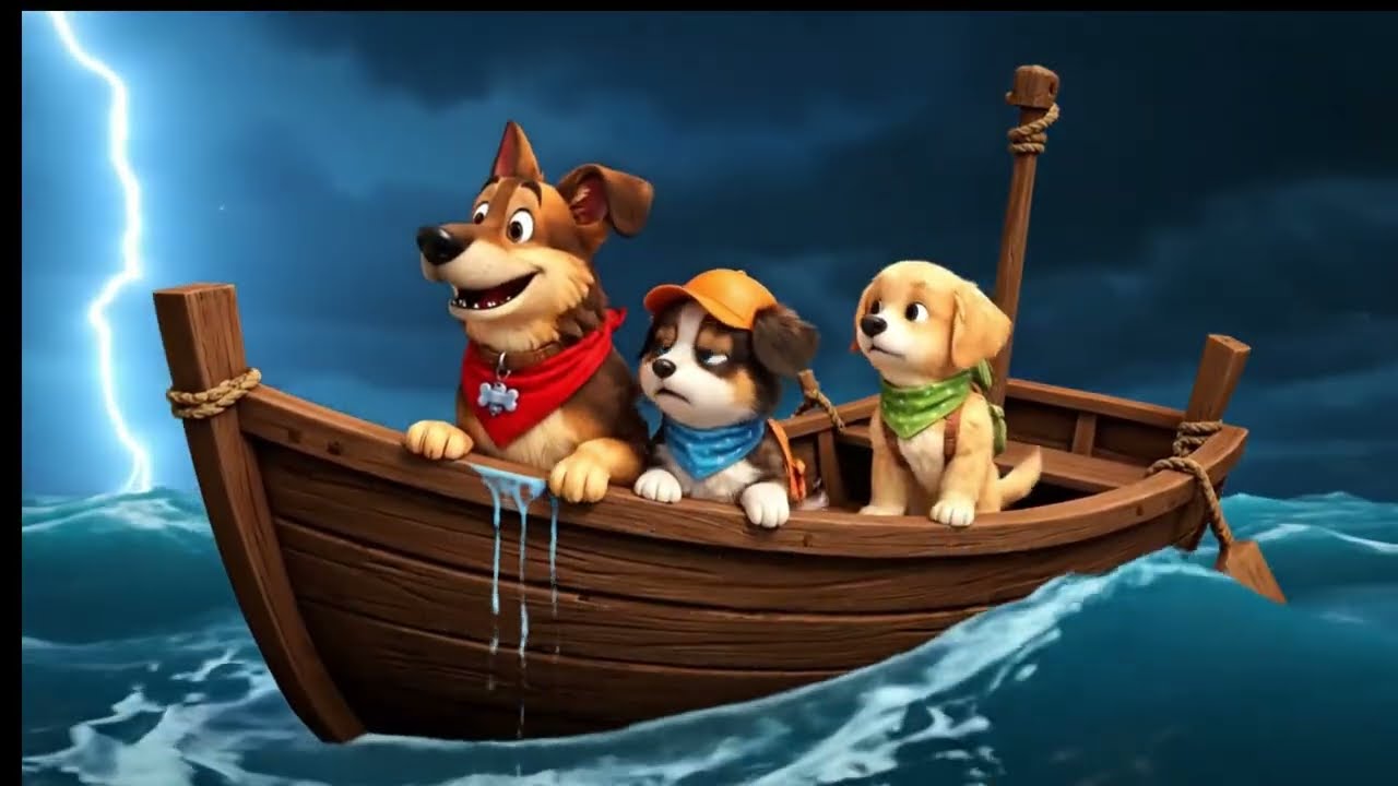 Stormy Sea, 3 Dogs! 🌪️🐶