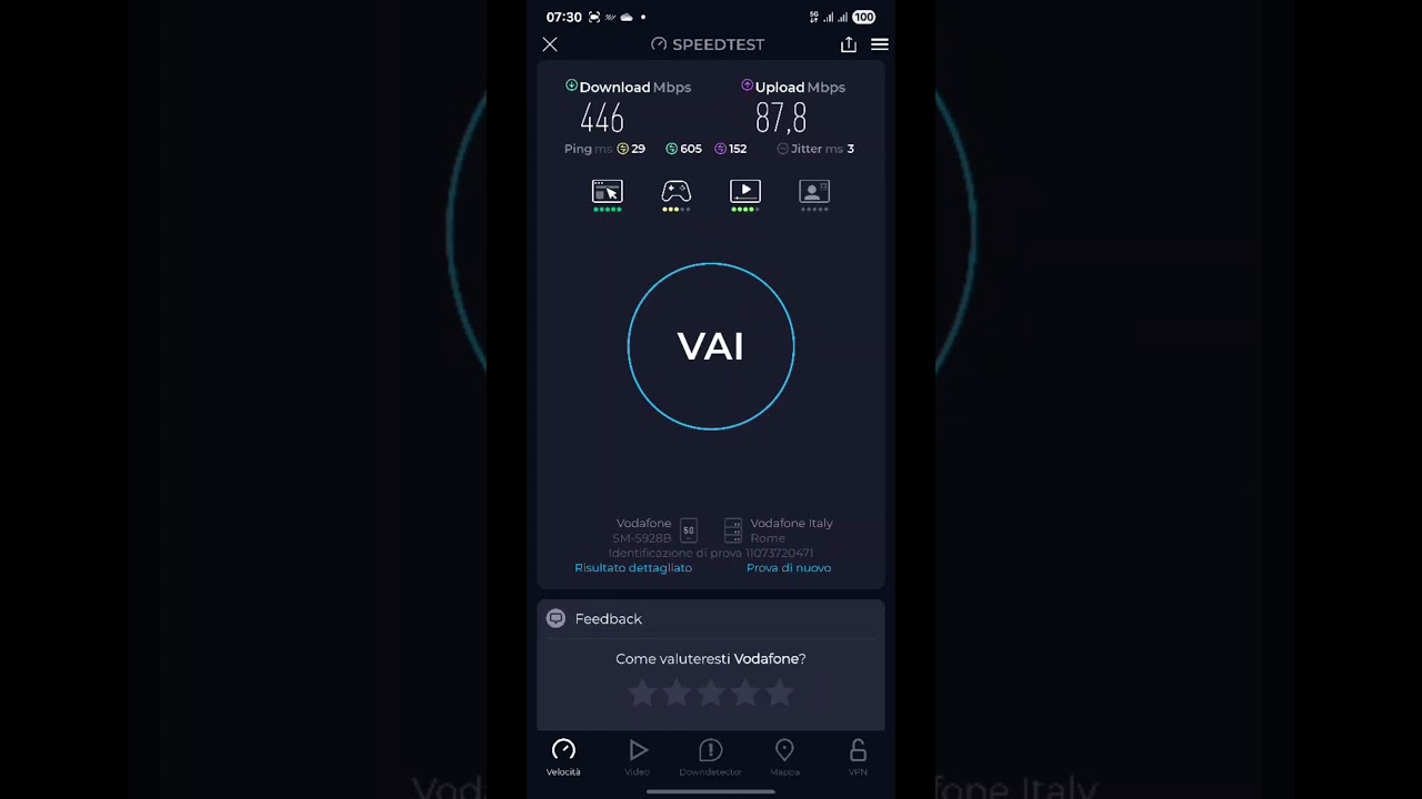Speed Test 5G VODAFONE Chambave (Aosta) 