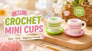 How to Crochet a Tea Cup Pendant | Cute Mini Tea Cup Tutorial 🍵🧶