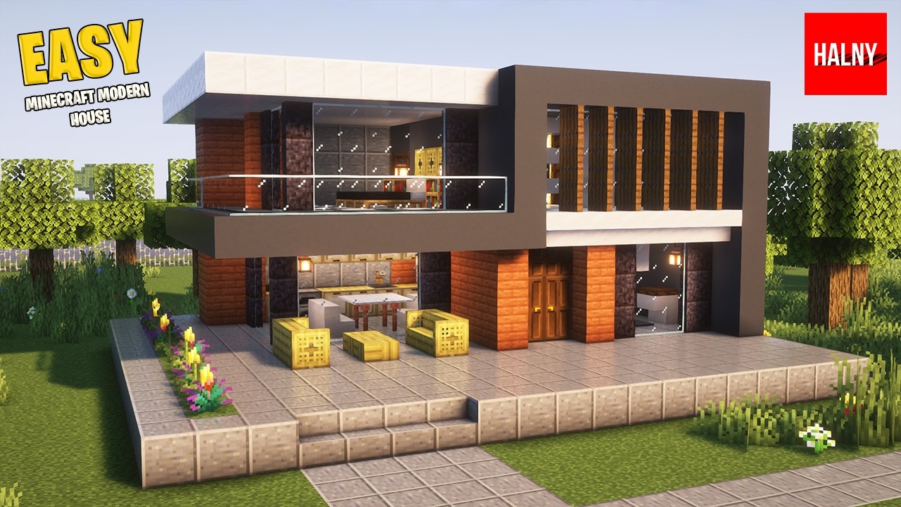 Minecraft modern house - Tutorial - YouTube
