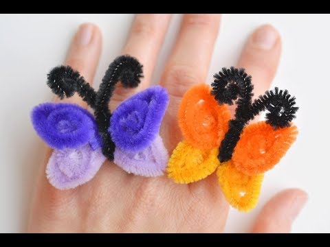 Pipe Cleaner Butterfly Rings