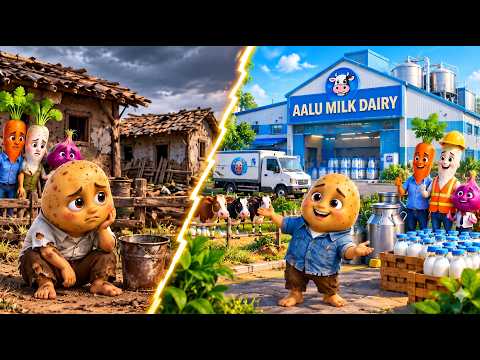 Garib Aalu Ne Kaise Khadi Ki Apni AALU DAIRY Factory? 😱🐄 | Aalu Cartoon Story... #aalukikahani