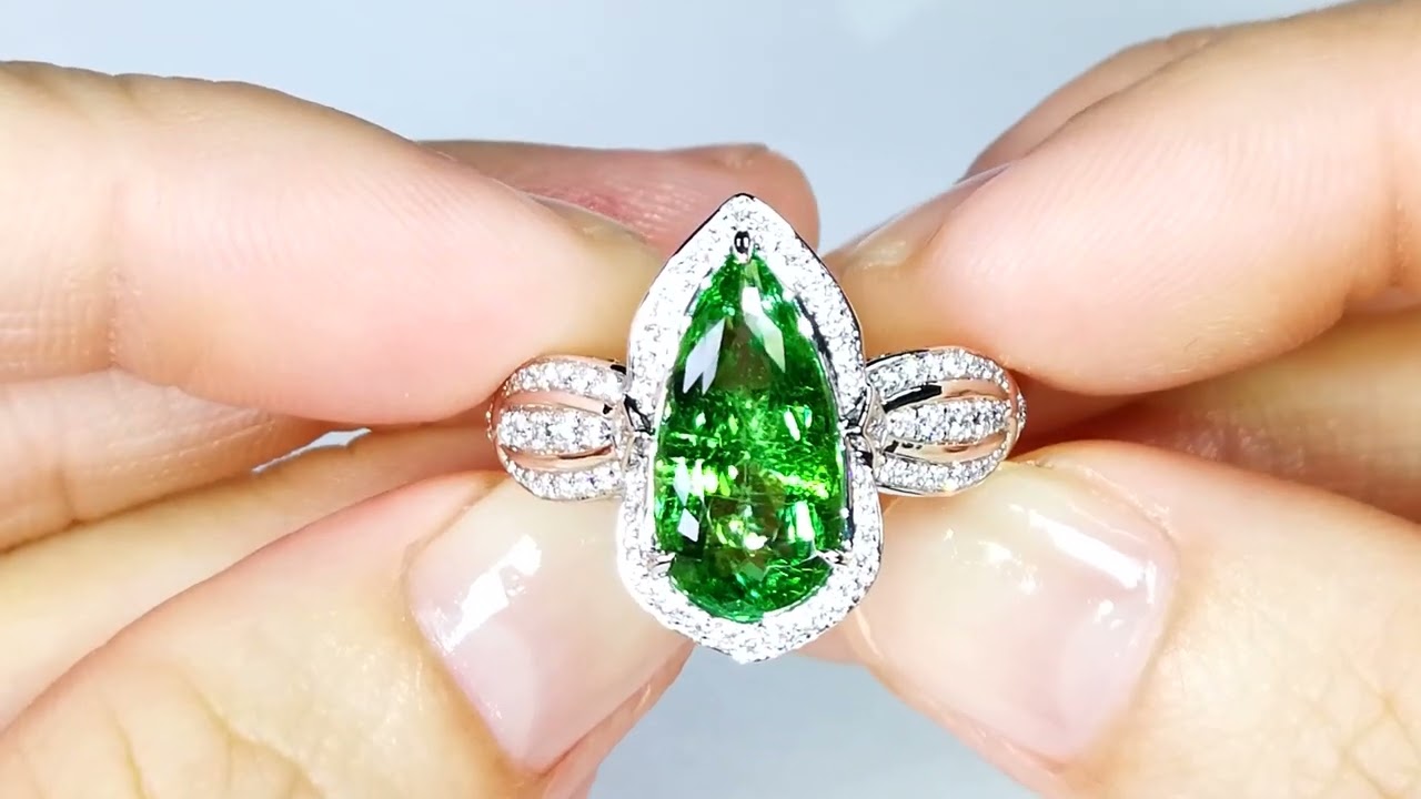 Unheated Brazilian Paraiba Tourmaline Ring at 4.24 carats by Kat Florence KF07625