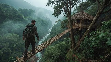 150 Days Survival Challenge: Building a Treetop Shelter in the Rainforest, Survival and Hunting