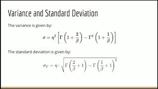 STAT 550 Video Project: Weibull Distribution