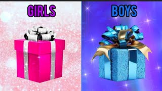 CHOOSE YOUR GIFT CHALLENGE BOYS VS GIRLS #chooseyourgift #pickonekickone