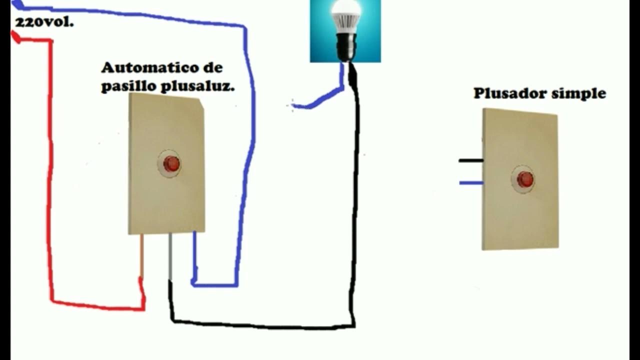 como conectar automático de pasillo pulsa luz de 3 cables