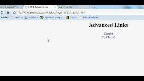 HTML Tutorial 12: Advanced Links