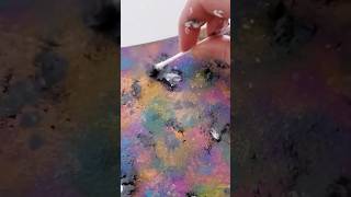 Imperfection is the goal 🖤 Creating depth + dimension on a galaxy painting #art #diy #qtip