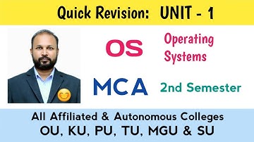 OS  Unit 1 Quick Revision MCA 2nd Semester II Sem Operating Systems OU KU TU PU MGU SU