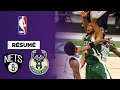 Rsum nba vf  un giannis en feu et un choc au sommet entre bucks et nets 