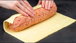 The family's favorite recipe! Minced meat and puff pastry dinner in a few minutes