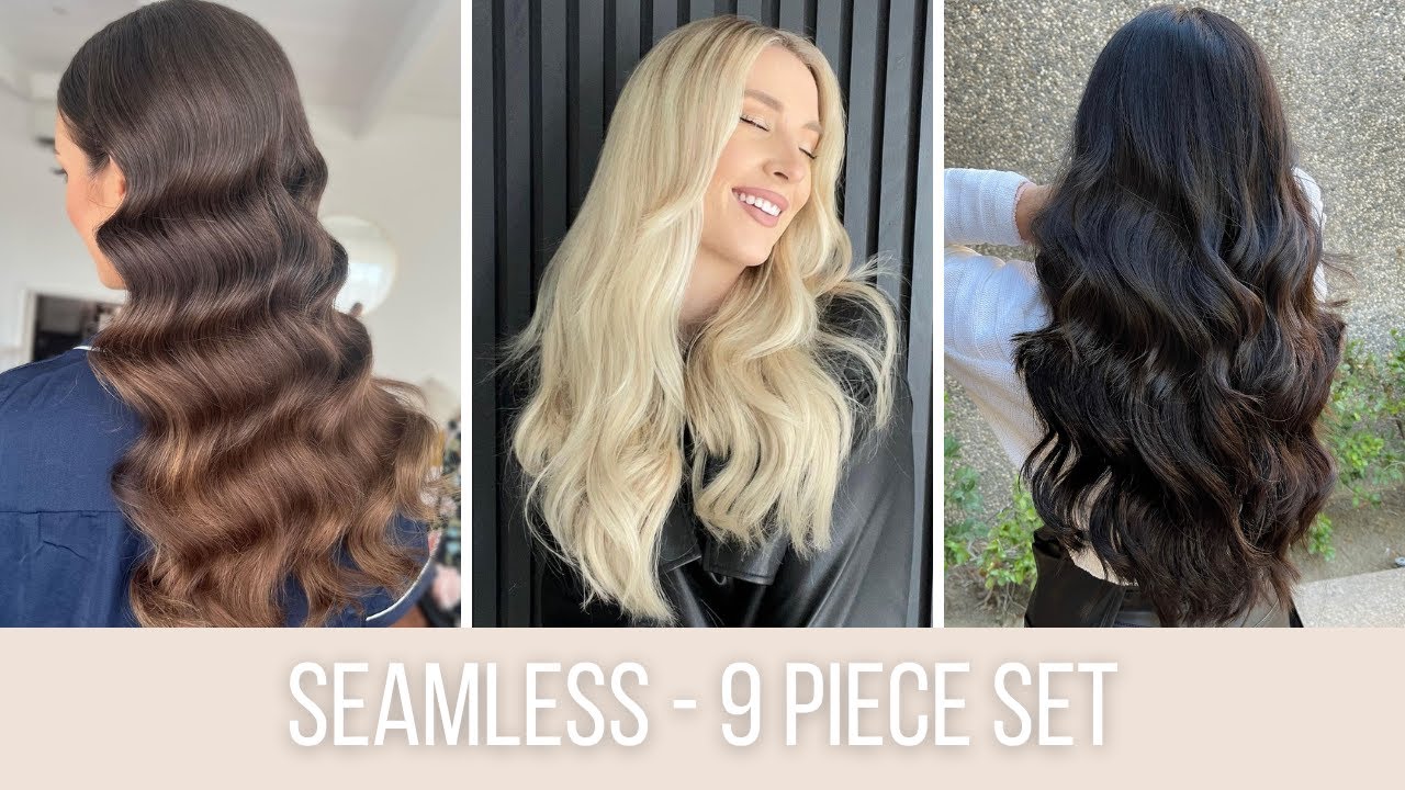 Seamless Clip In Hair Extensions NEW 9 piece set ZALA Hair