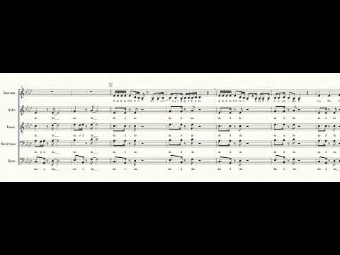 【アカペラ・ハモネプ楽譜・初中級】晩餐歌/tuki.
