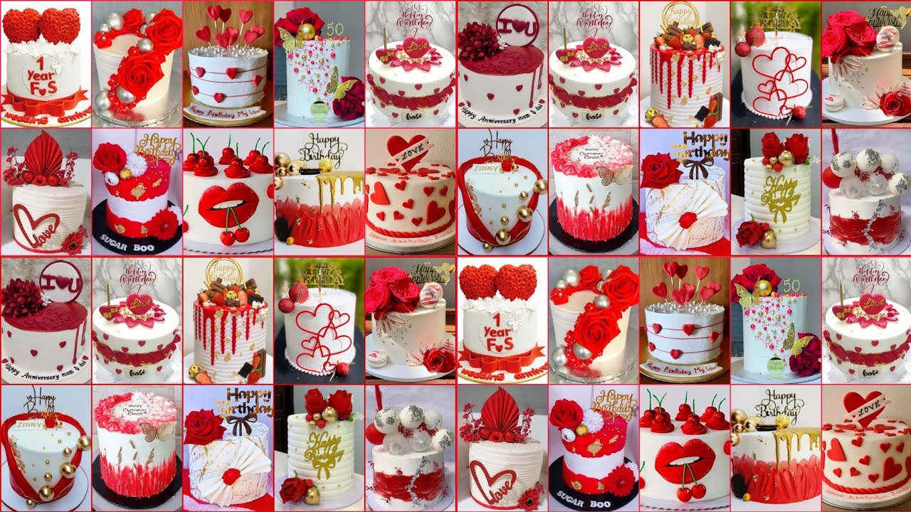 💯White & Red Cake Designs Ideas 2023/Red & White Cakes/Birthday Cake/Aniversary Cake/Cake Decorating