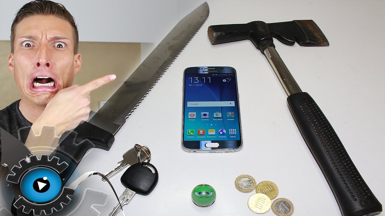 Samsung Galaxy S6 Display Hammer & Messer Test [Deutsch] - YouTube