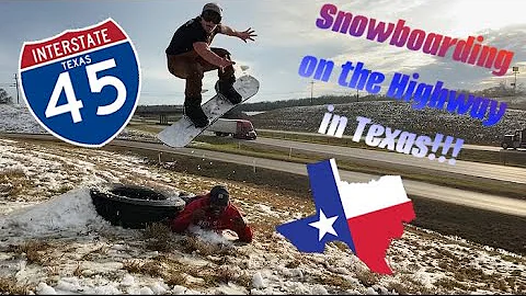 Snowboarding on Highway TEXAS!