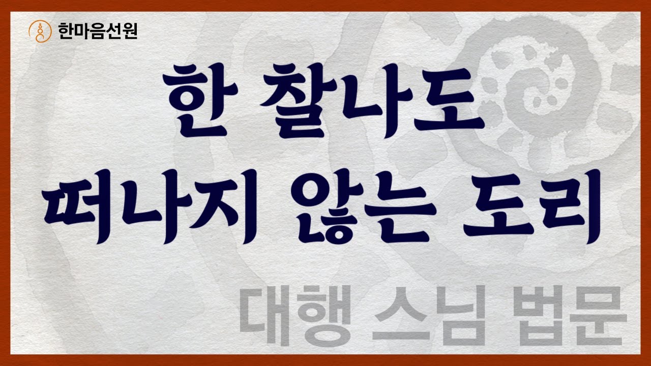 대행 스님 법문_한 찰나도 떠나지 않는 도리  #길을_묻는_이에게