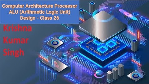 Computer Architecture Processor ALU (Arithmetic Logic Unit) Design - Class 26