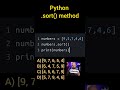 Puthom quiz sorted - #python #pythonforbeginners #coding # pythontutorial