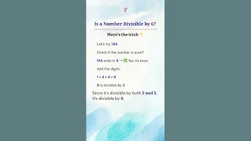 Is a Number Divisible by 6 Use This Quick Trick #shorts