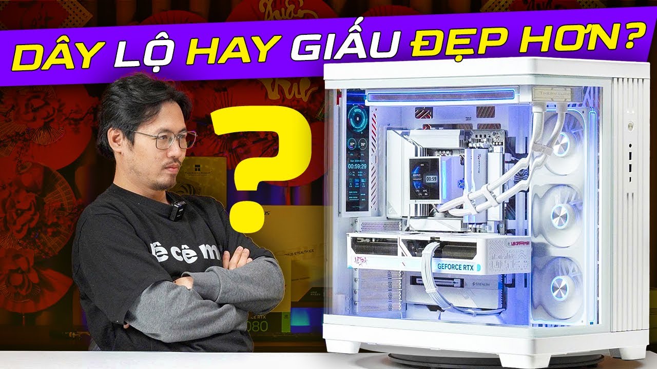 PC Dùng Main GIẤU DÂY Có Đẹp Hơn LỘ DÂY? - PCM Lắp PC RTX 5080 và Ryzen 7 9800X3D CỰC TRẮNG!