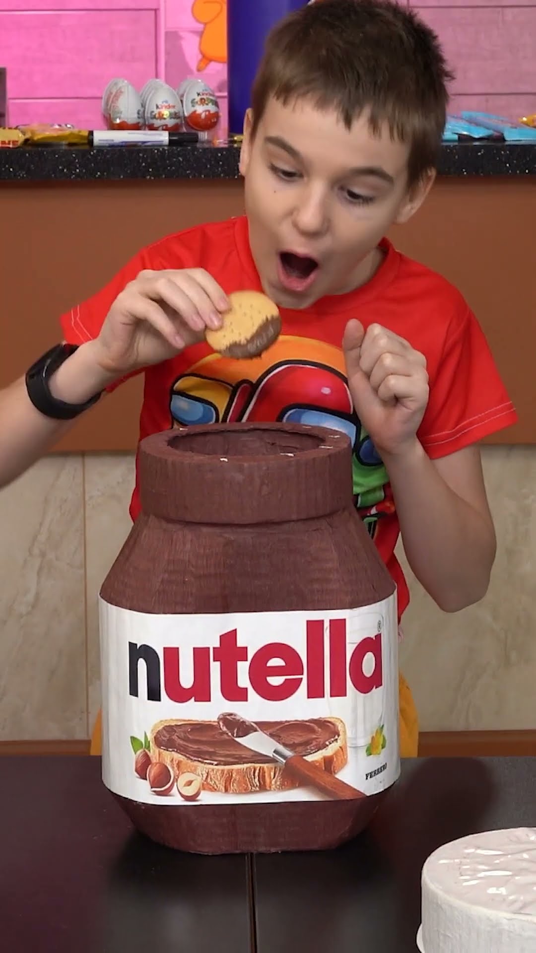 He got the smallest package of Chocolate Spread in the world ??  #funny