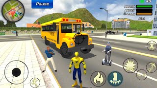 Spider Rope Hero: Vegas City Crime War - Motorbike Races & School Bus - Android Gameplay 2025 screenshot 3