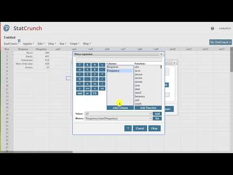 Section 2-1 Statcrunch Relative Frequency - Update