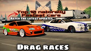 Top 10 fastest cars for drag races in car parking multiplayer