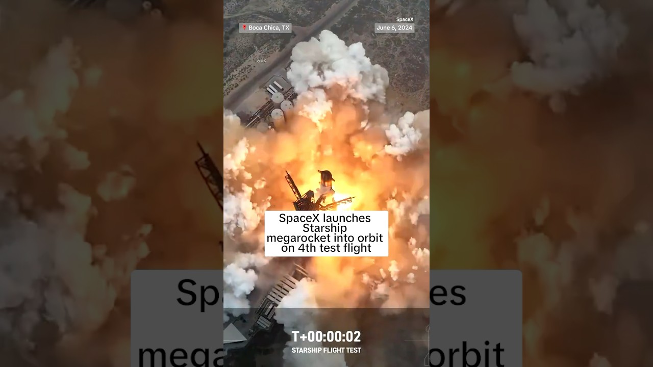 SpaceX launches Starship megarocket into orbit on fourth test flight SpaceX launches Starship megarocket into orbit on fourth test flight