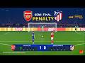Arsenal vs Atletico Madrid Penalty Shootout | UEFA Champions League Semi Final 2026 | PES 2021