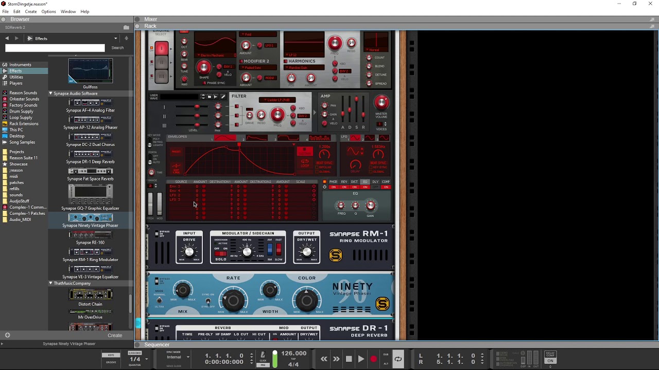Brassy sound in Reason 11 with Europa